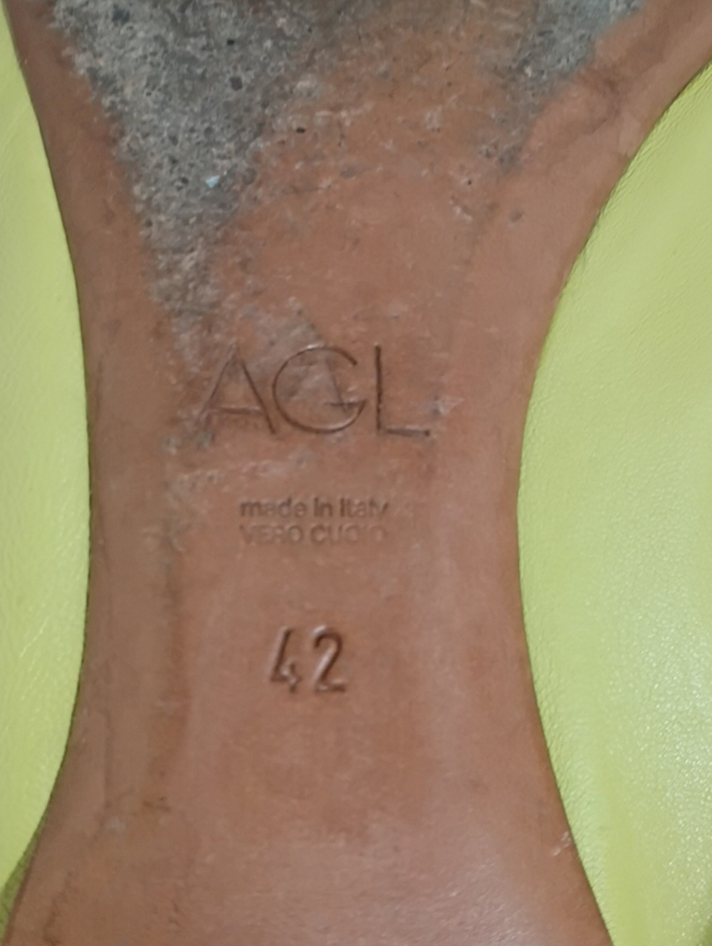 AGL Monika Yellow Python Cap Toe Ballet Flat Size 42 Made in Italy - Picture 7 of 9